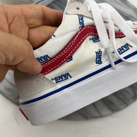Vans Sneakers Womens 8 White Suede and Canvas Skate Skater Skateboarding Shoes - Picture 9 of 14